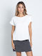 Damen Bluse Kurzärmelig Weiß