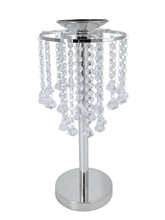 Marhome Kristall Kerzenhalter in Silber Farbe 20x20x50cm
