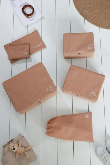 SteweHome Set de Organizatoare de Depozitare pentru Valiză Călătorii 6 Bucăți Poliester 25x40 Cm
