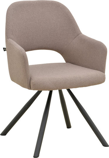 Dining Chair with Fabric Upholstery Beige 59x58x87cm