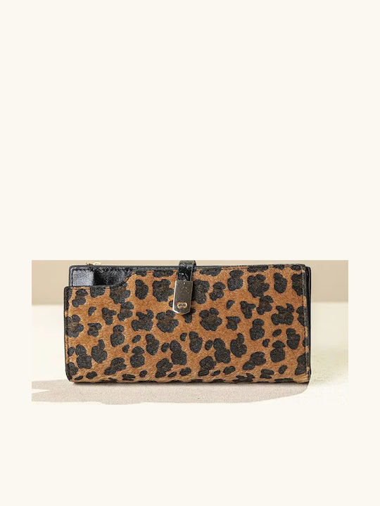 Fragola Large Women's Wallet Camel Leopard