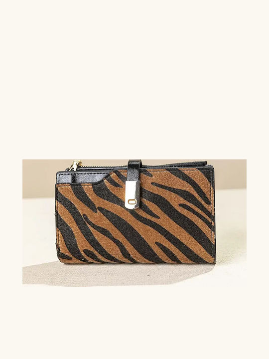 Fragola Large Women's Wallet Camel tiger