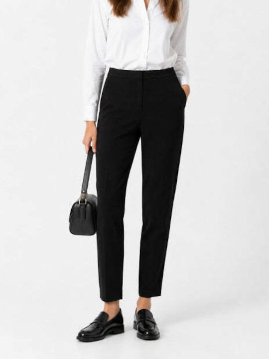 Women's Fabric Trousers in Regular Fit Black