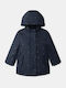 Waterproof Kids Casual Short Jacket with Lining & Hood Blue