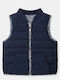 Kids Quilted Sleeveless Short Double Sided Blue