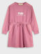 Rochie De Fete Din Fleece Cu Mânecă Lungă Trandafiliu