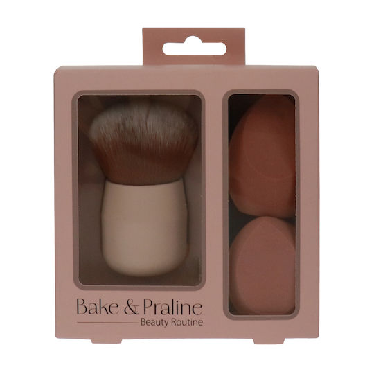 Bake & Praline Сет с Четки за Грим Кабуки Bake 3 Бройки
