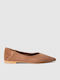 Super Mode Wildleder Damen Ballerinas Spitz zulaufend Braun