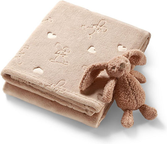 Babyono Babydecken Wickeltücher für Kinderzimmer Fleece Braune mit Tier 75x100cm