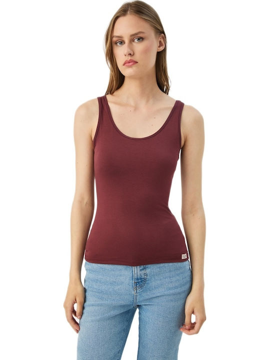 Minerva Fimelle Fără Mâneci Burgundy Tricou Pen...