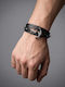 Men's Bracelet with Anchor Design Made of Leather