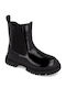 Anatomic Kids Patent Leather Ankle Boots with Zipper Black