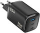 Blue Star Wireless Charger GaN With USB-A Port And 2 USB-C Ports 65W Power Delivery Black (VT-335)