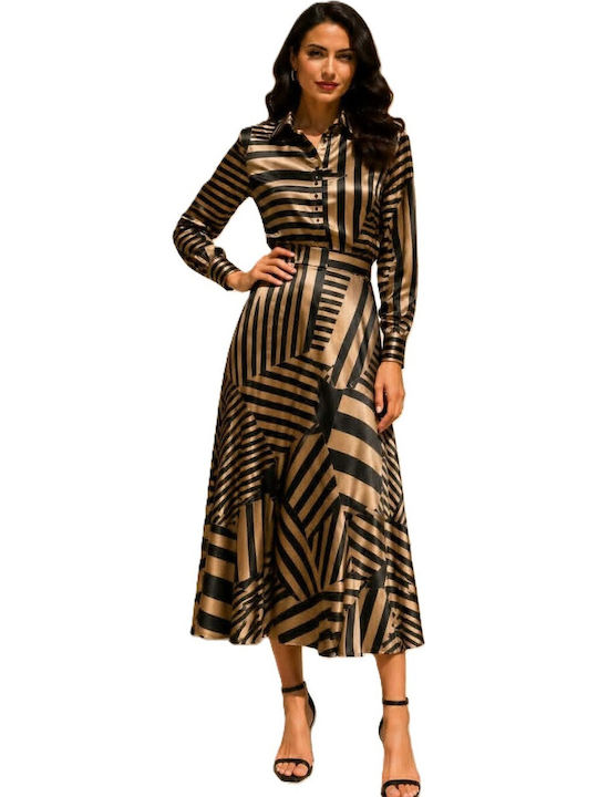 Damenröcke Set Mit Satin Midi Beigen- Schwarz