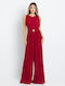 Women's Burgundy Jumpsuit
