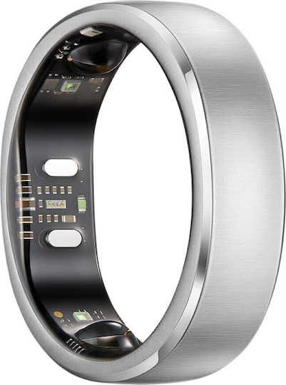 RingConn Inel inteligent Gen 3 18.7mm Rezistent la apă cu monitor cardiac Argintiu periat
