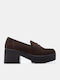 Loafer Heels with Medium Heel Brown