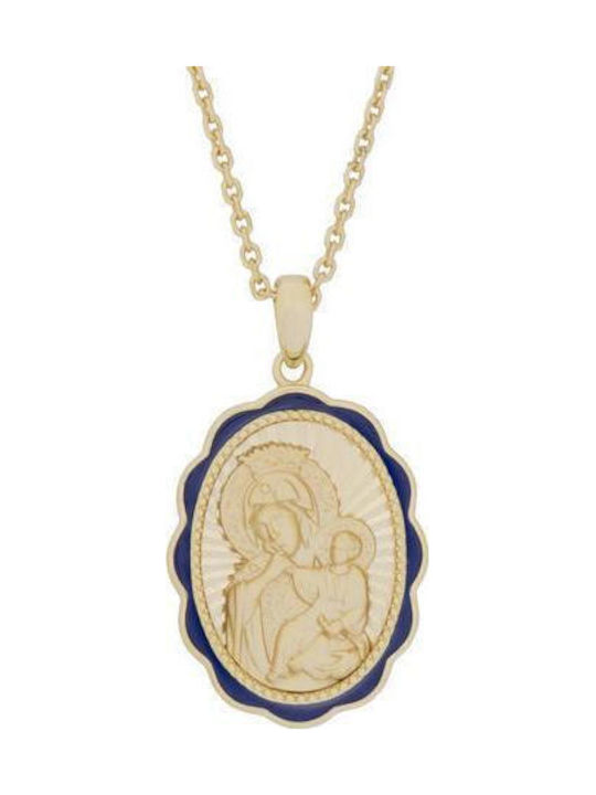 Necklace Talisman Virgin Mary From Gold Plated Silver Necklace Talisman Virgin Mary From Gold Plated Silver