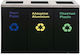 Molyto Recycling Waste Bin Set 3 Pieces 3 X 110 Liters Black 36x46x80