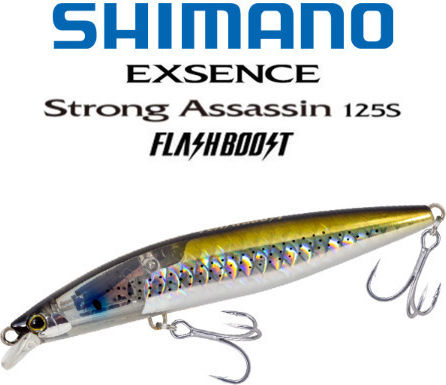 Shimano Strong Assassin Flash Boost Künstliche Köder Fisch (Minnow) 12,5cm/27g 004