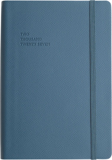 Type Center Daily Agenda A5 2027 Blue Leather 14x20.5cm (with Personalization)