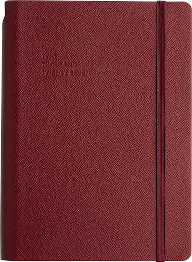 Type Center Daily Agenda A5 2027 Burgundy Leather 14x20.5cm (with Personalization)