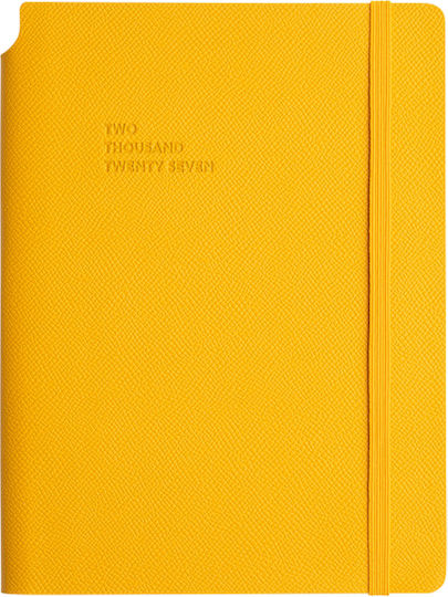 Type Center Wöchentliches Tagebuch A5 2027 Gelbe Leder 14x20,5cm (mit Personalisierung)