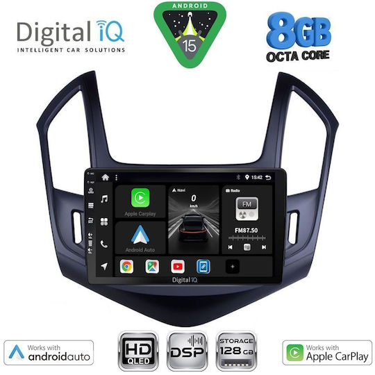 Digital IQ Автомобилна Аудио Система за Chevrolet Cruze 2013-2015 (Bluetooth/USB/Вграден Wi-Fi/GPS/Apple CarPlay/Android Auto) с Touch Screen 9"