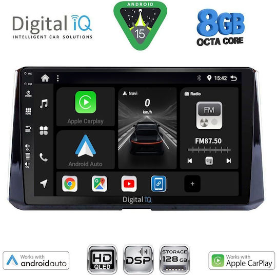 Digital IQ Auto-Audiosystem für Toyota Corolla 2019-2026 Bluetooth USB Eingebautes Wi-Fi GPS Apple CarPlay Android Auto mit 10 Zoll Touchscreen