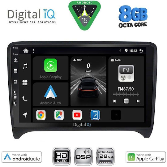 Digital IQ Auto-Audiosysteme für Audi TT 2007-2015 (Bluetooth/USB/Eingebautes Wi-Fi / 3G/GPS/Apple CarPlay/Android Auto) mit 9-Zoll Touchscreen