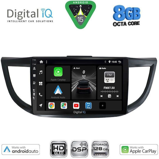 Digital IQ Auto-Audiosystem für Honda CR-V 2013-2017 mit Touchscreen 10" Bluetooth USB Wi-Fi GPS Apple CarPlay Android Auto