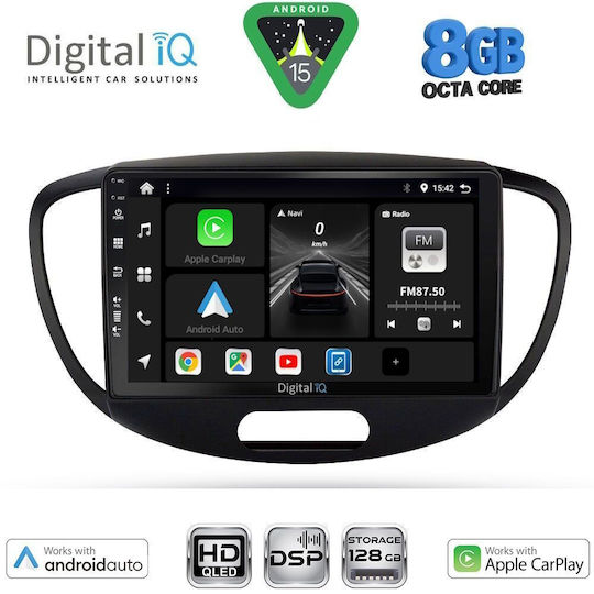 Digital IQ Car Audio System for Hyundai i10 2008-2013 Bluetooth USB Wi-Fi GPS Apple CarPlay Android Auto with 9 Inch Touch Screen DIGITAL IQ BXF 18223 CPAA