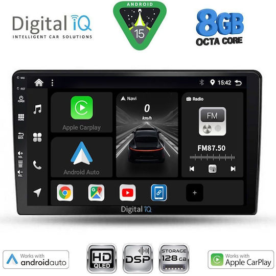Digital IQ Car Audio System for SsangYong Rexton 2002-2006 Bluetooth USB Wi-Fi GPS Apple CarPlay Android Auto with 9 Inch Touch Screen DIGITAL IQ BXF 18656 CPAA