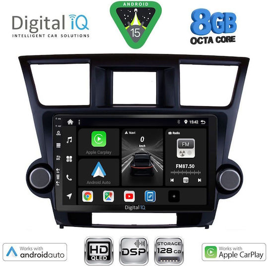 Digital IQ Sistem Audio Auto Pentru Toyota Muntean 2008-2015 Bluetooth USB Wi-Fi GPS Apple CarPlay Android Auto Cu Ecran Tactil 10"