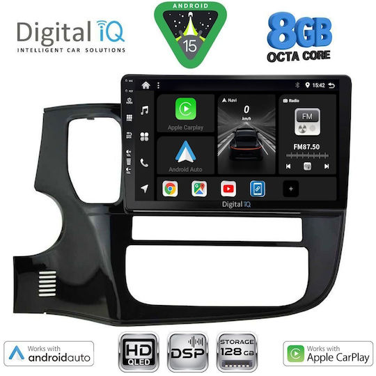 Digital IQ Auto-Audiosystem Für Mitsubishi Outlander 2013-2020 Bluetooth USB Eingebautes Wi-Fi GPS Apple CarPlay Android Auto Mit 10 Zoll Touchscreen