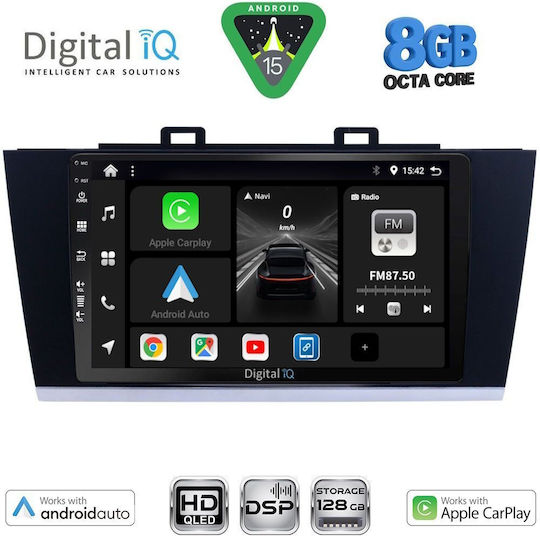 Digital IQ Автомобилна Аудио Система за Subaru Legacy / Outback 2014-2019 (Bluetooth/USB/Вграден Wi-Fi/GPS/Apple CarPlay/Android Auto) с Touch Screen 9"