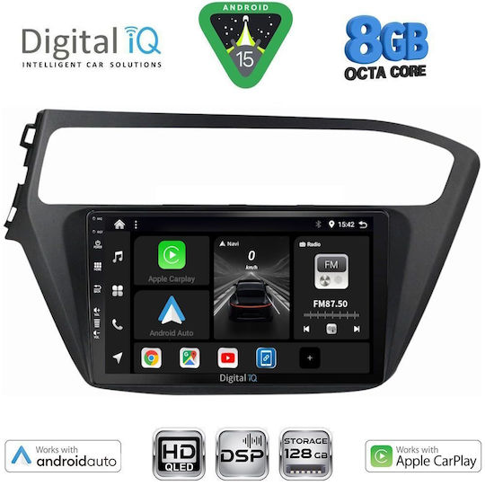 Digital IQ Car Audio System for Hyundai i20 2018-2021 Bluetooth USB WiFi GPS Apple CarPlay Android Auto with 9" Touch Screen