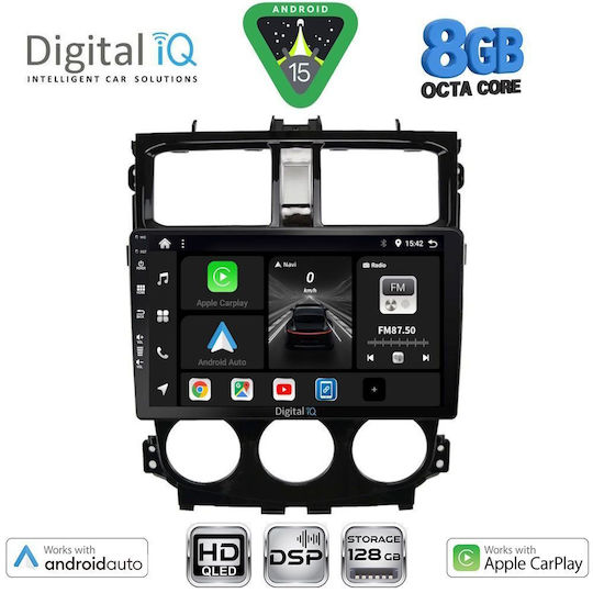 Digital IQ Автомобилна Аудио Система За Mitsubishi Colt 2013-2023 Bluetooth USB Вграден Wi-Fi GPS Apple CarPlay Android Auto С Touch Screen 9"
