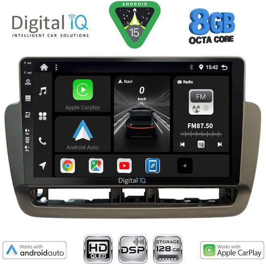 Digital IQ Auto-Audiosystem für Seat Ibiza 2012-2015 Bluetooth USB Eingebautes Wi-Fi GPS Apple CarPlay Android Auto mit 9 Zoll Touchscreen