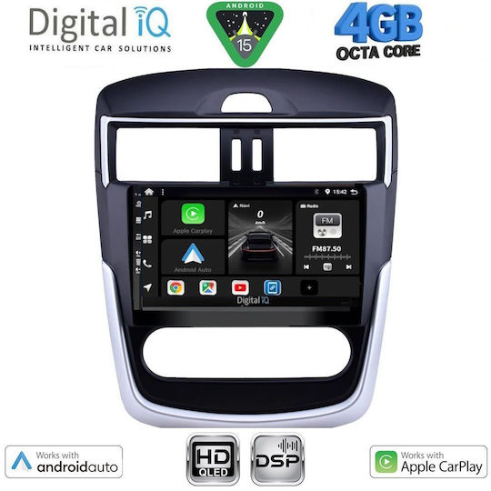 Digital IQ Автомобилна Аудио Система за Nissan Tiida 2013-2023 с Clima (Bluetooth/USB/WiFi/GPS/Apple CarPlay/Android Auto) с Touch Screen 9"