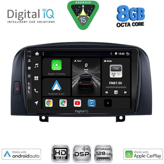 Digital IQ Автомобилна Аудио Система за Hyundai Sonata 2006-2009 (Bluetooth/USB/Вграден Wi-Fi/GPS/Apple CarPlay/Android Auto) с Touch Screen 9"