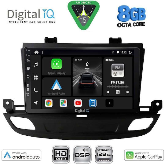 Digital IQ Auto-Audiosysteme für Opel Insignia 2018-2024 Bluetooth USB Eingebautes Wi-Fi GPS Apple CarPlay Android Auto mit Touchscreen 9 Zoll