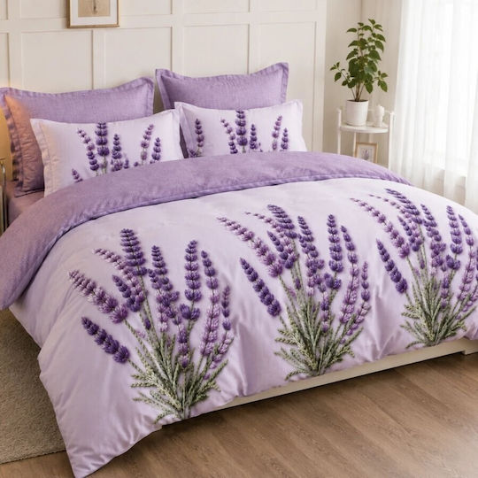 Pucioasa Σετ Παπλωματοθήκη 200x230cm Διπλή με 4 Μαξιλαροθήκες & 1 Σεντόνι Lavender
