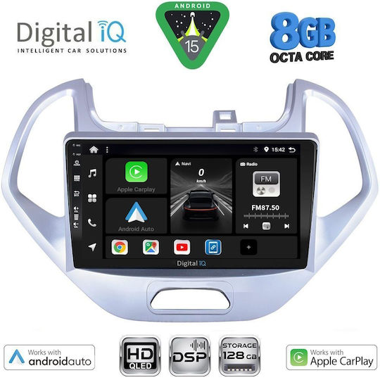 Digital IQ Car Audio System for Ford Ka 2017-2023 Bluetooth USB Wi-Fi GPS Apple CarPlay Android Auto with 9 Inch Touch Screen DIGITAL IQ BXF 18167LO CPAA