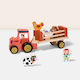 Tooky Toys Издърпваща играчка Ферма Животни от дърво