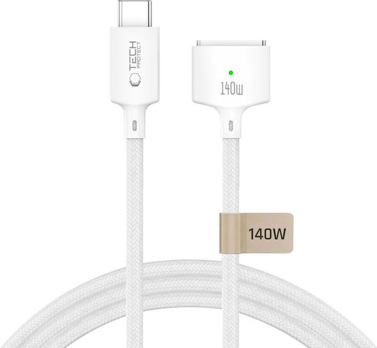 Tech-Protect Ultraboost Magnetic Cable USB-C male - Magsafe 3 140W Λευκό 3m