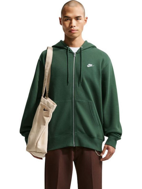 Nike Hoodie Cardigan with Hood Green