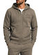 Through Hoody Cardigan with Hood Brown