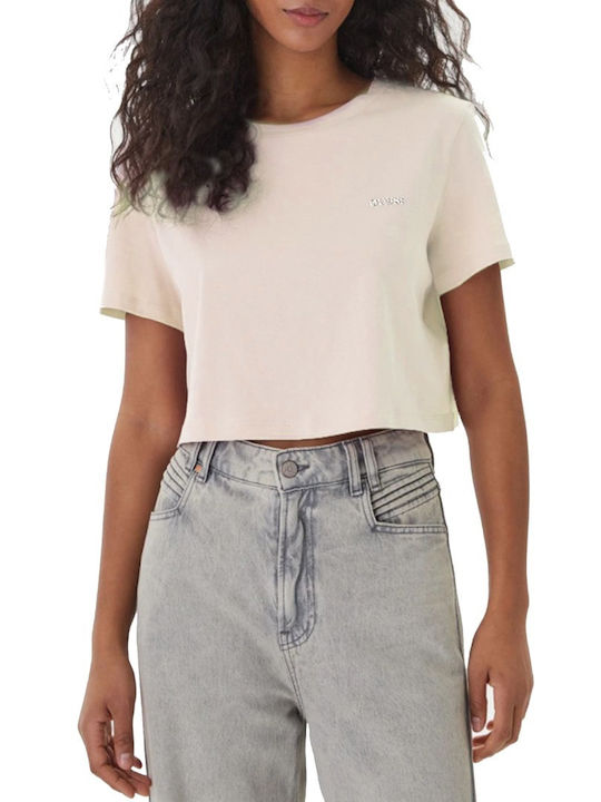 Guess Damen Crop T-shirt Vanille