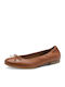 Leder Damen Ballerinas Spitz zulaufend Braun